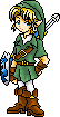 small pixel doll of Link from The Legend of Zelda