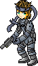 small pixel doll of Solid Snake from Metal Gear Solid