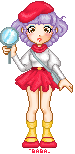 pixel doll of Creamy Mami in a dectective outfit
