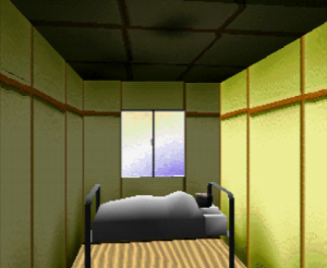 man laying in bed in bright moon cottage