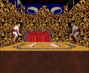 two sumo wrestlers in flesh tunnels