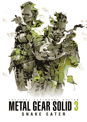 boss and naked snake, under them is the Metal Gear Solid 3 logo