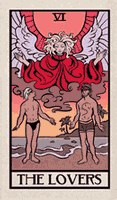 the lovers card from the metal gear solid tarot