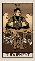 the judgement card from the metal gear solid tarot