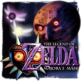 majora's mask logo with moon and fairies next to it